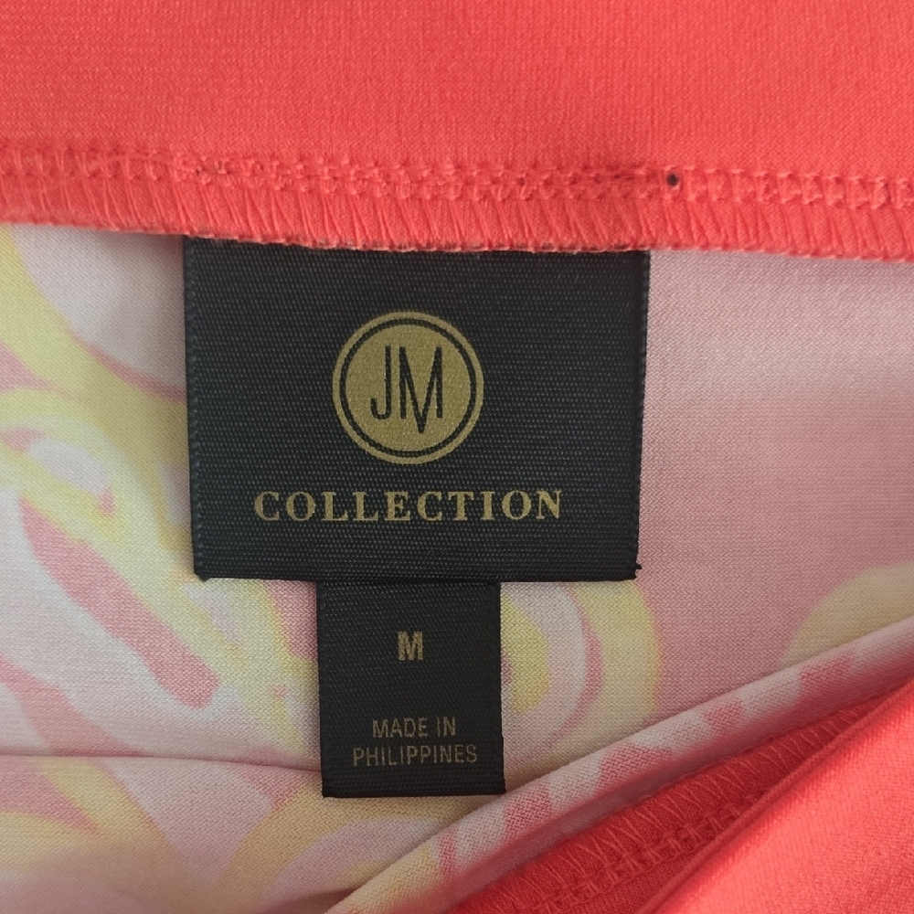 JM Collection Off-Shoulder Blouse - Pink and Yellow - Picture 3 of 3